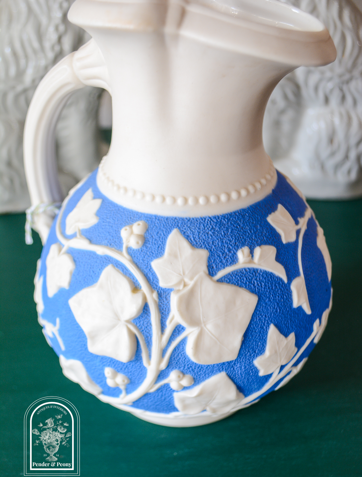Sam Alcock & Co. Ivy Relief-Molded Parian Jug