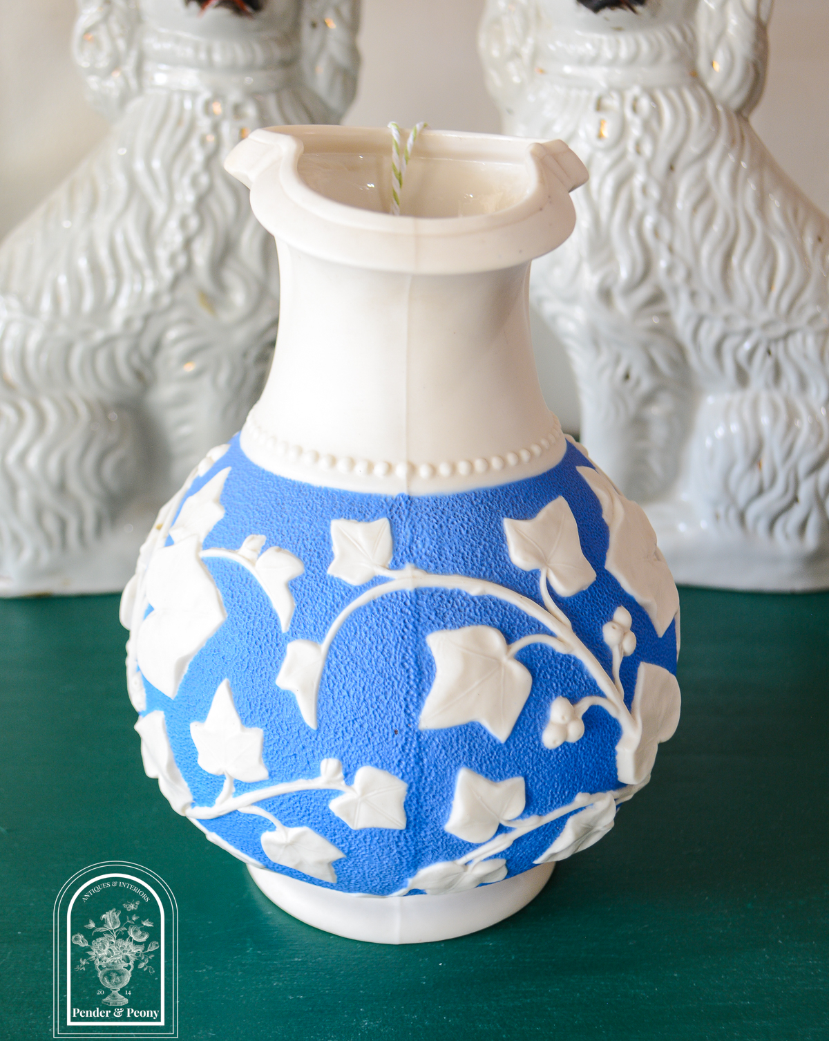 Sam Alcock & Co. Ivy Relief-Molded Parian Jug - Image 7