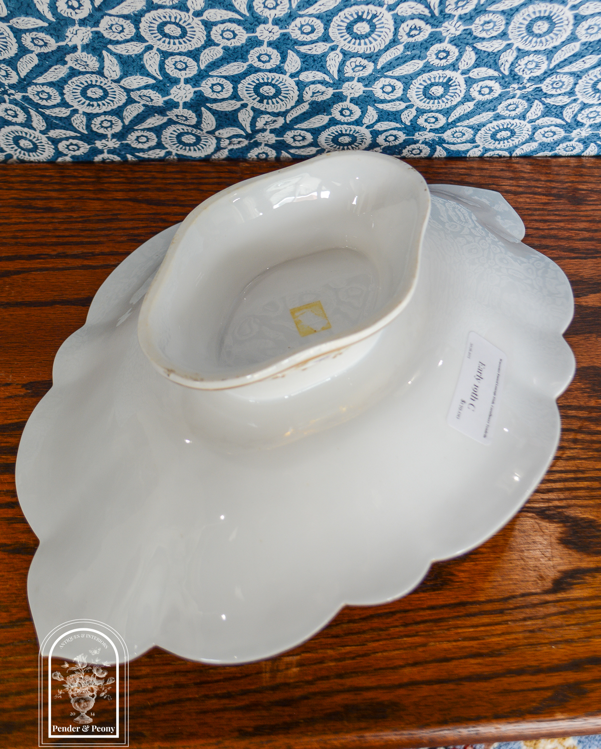 Worcester Footed Lozenge Dish, Cornflower Tendrils - Image 6
