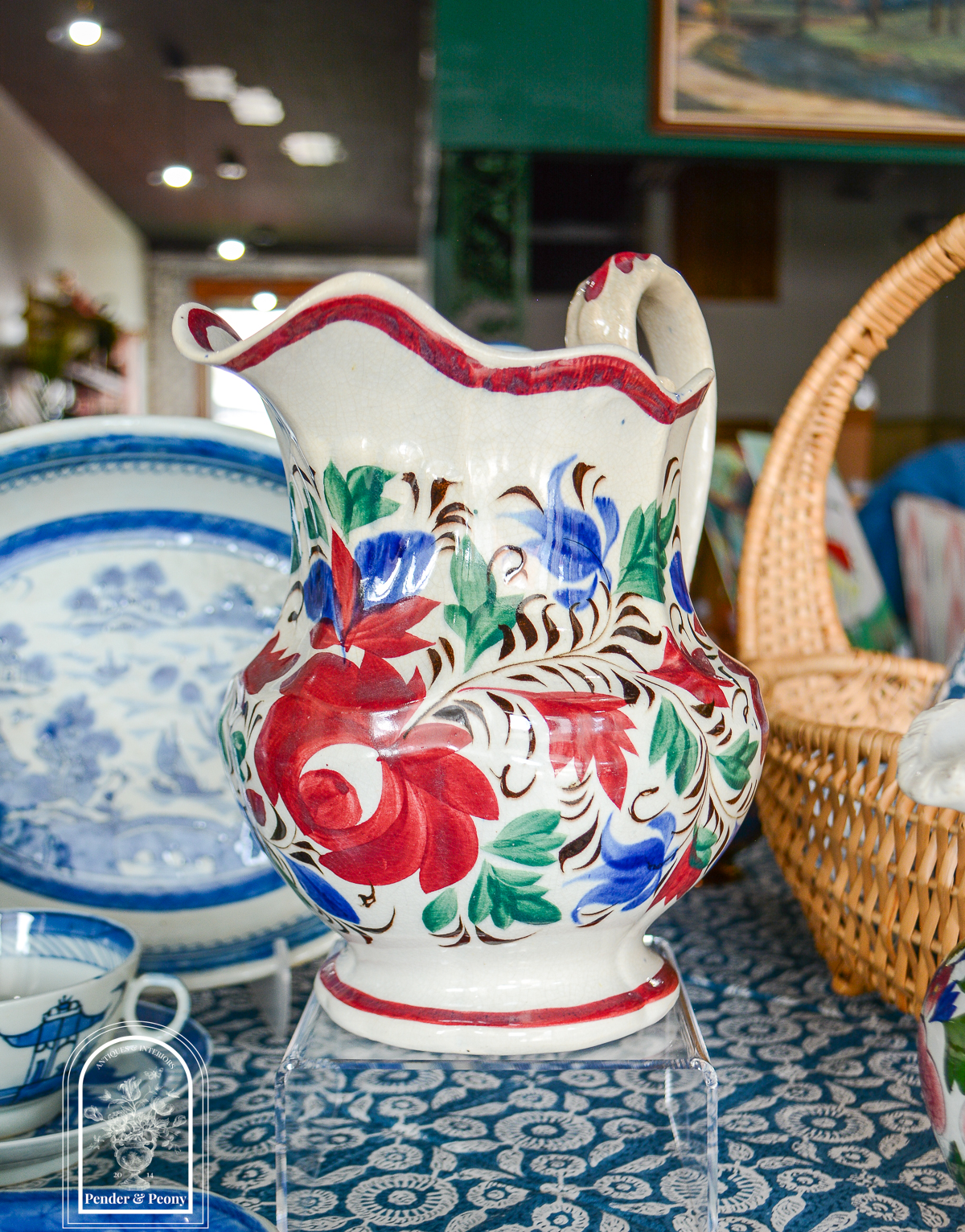 Adam's rose style creamware jug