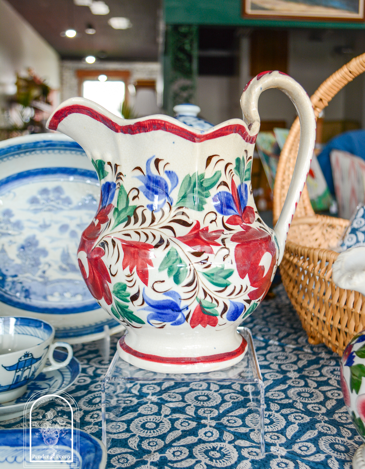 Adam's rose style creamware jug