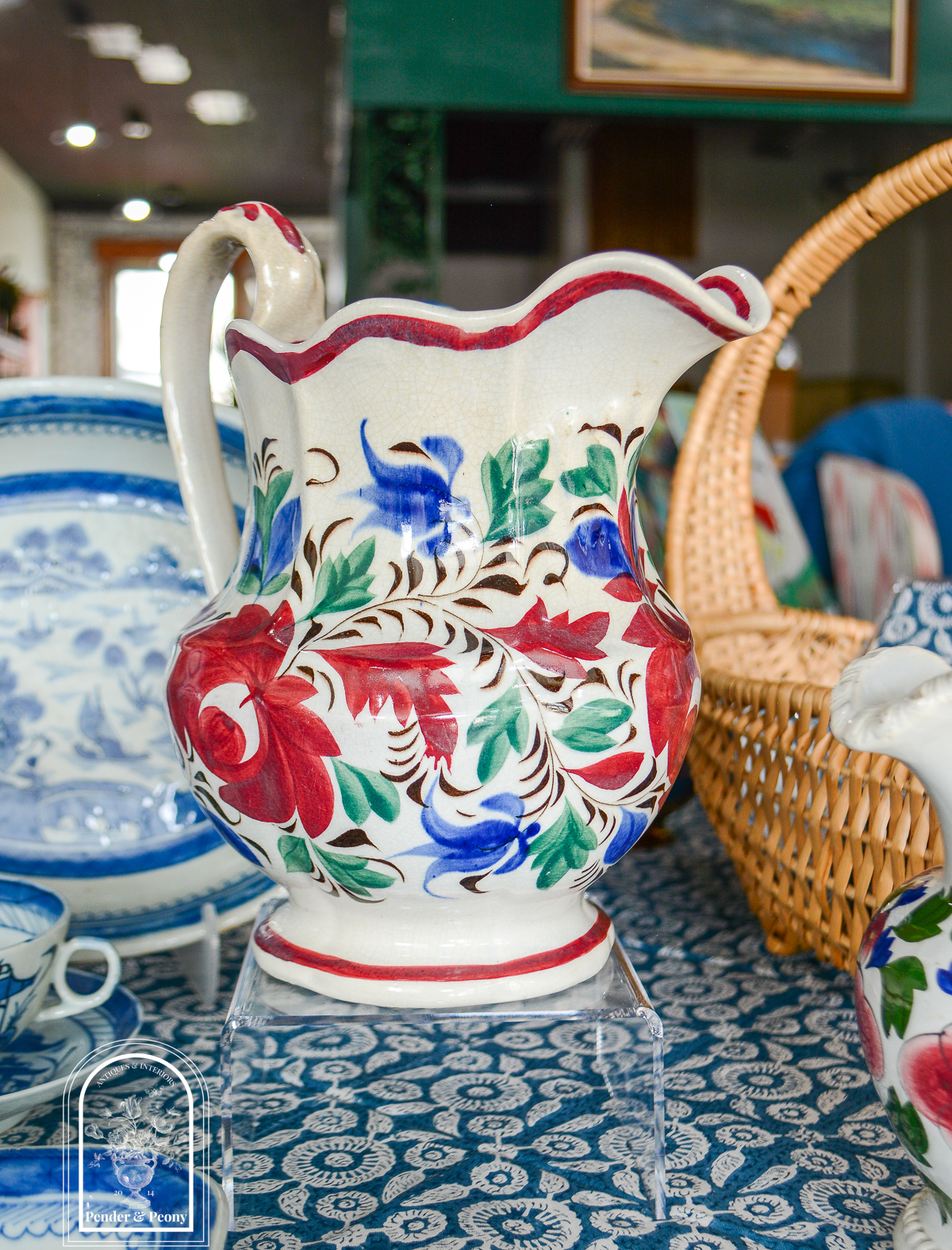Adam's rose style creamware jug