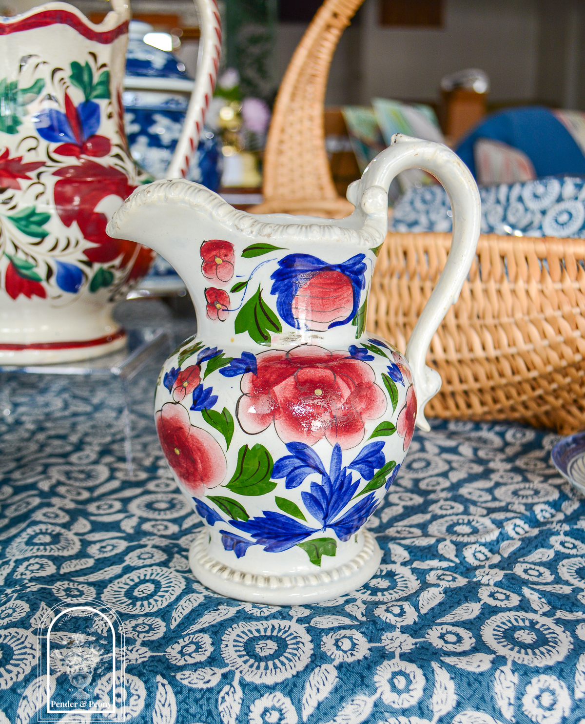 Adam's rose style creamware jug