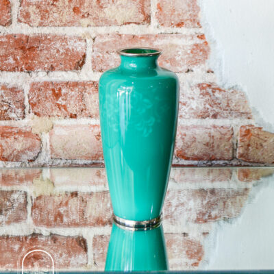 Ando Jubei Musen Shippo Green Vase