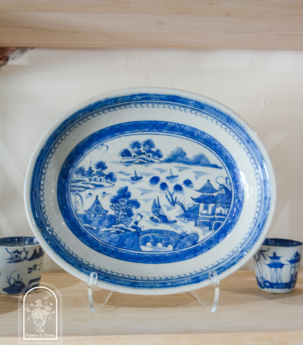 19th Century Blue Canton Serving Pieces - Image 2