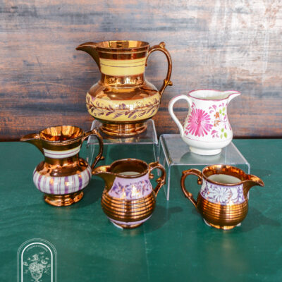 Copper lustre jugs