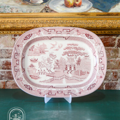 Vintage Red Willow Transferware Platter 18.5IN