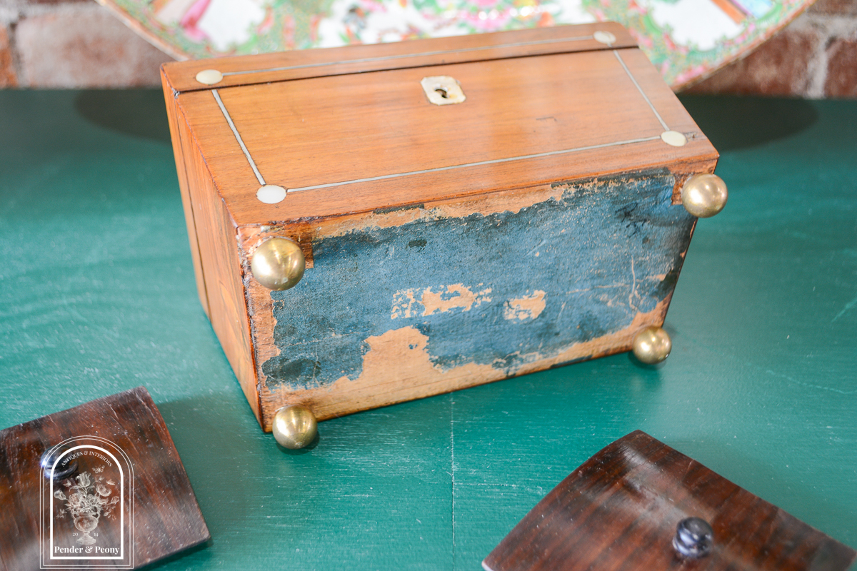 Antique English Sarcophagus Mahogany Two Compartment Tea Caddy - Image 10