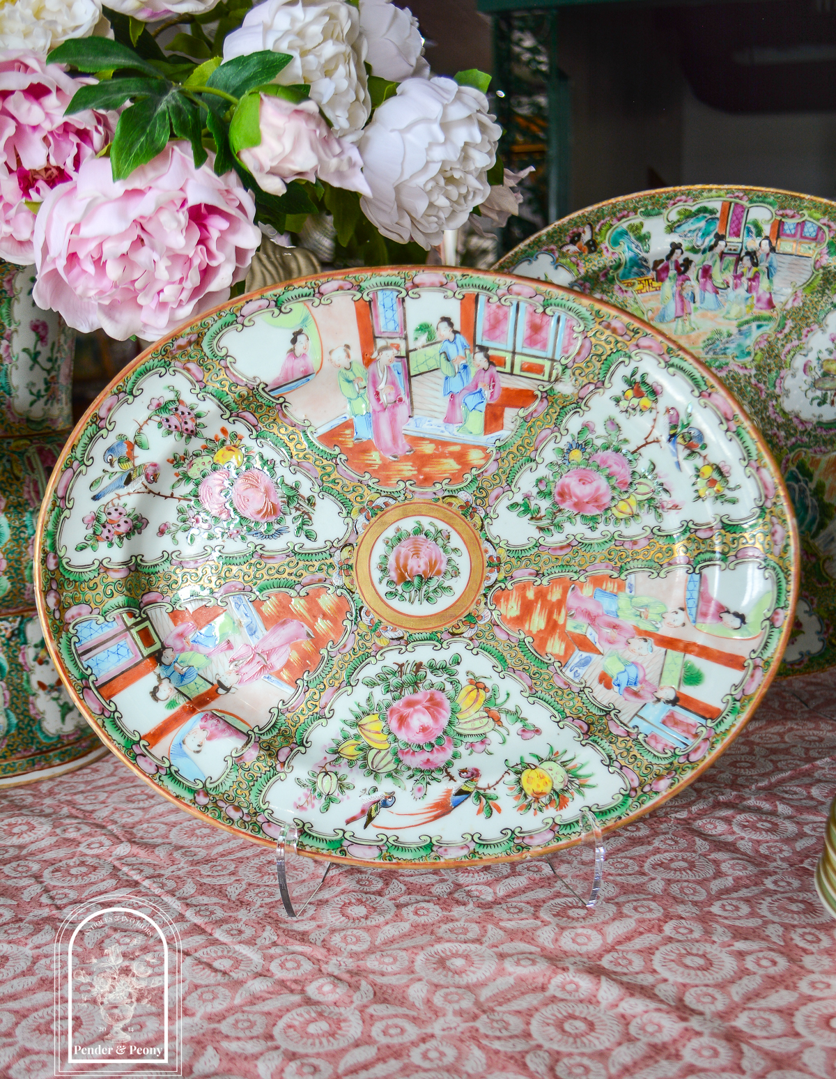 Rose Medallion 14 IN platter