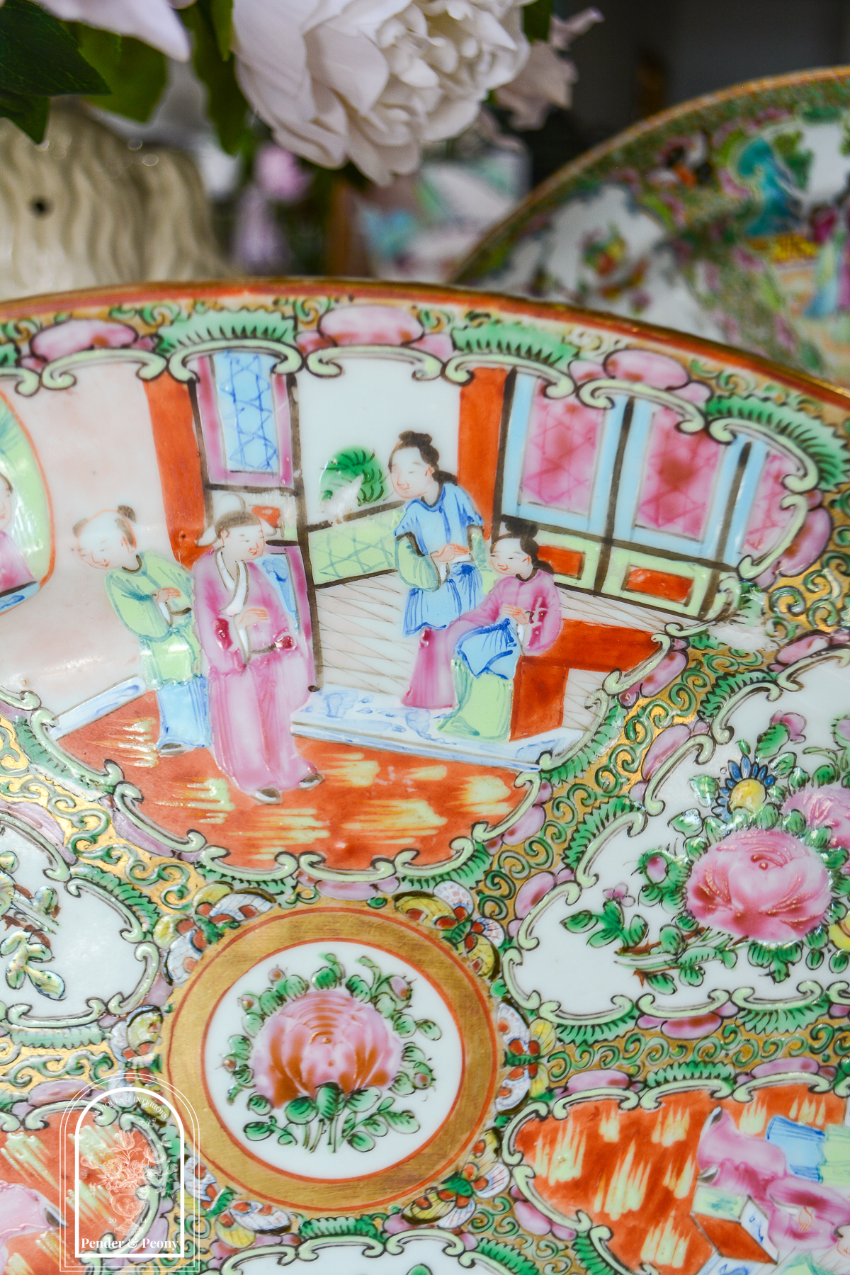 Rose Medallion 14 IN platter
