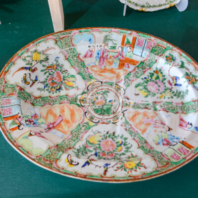 Rose Medallion Well and Tree Meat Platter