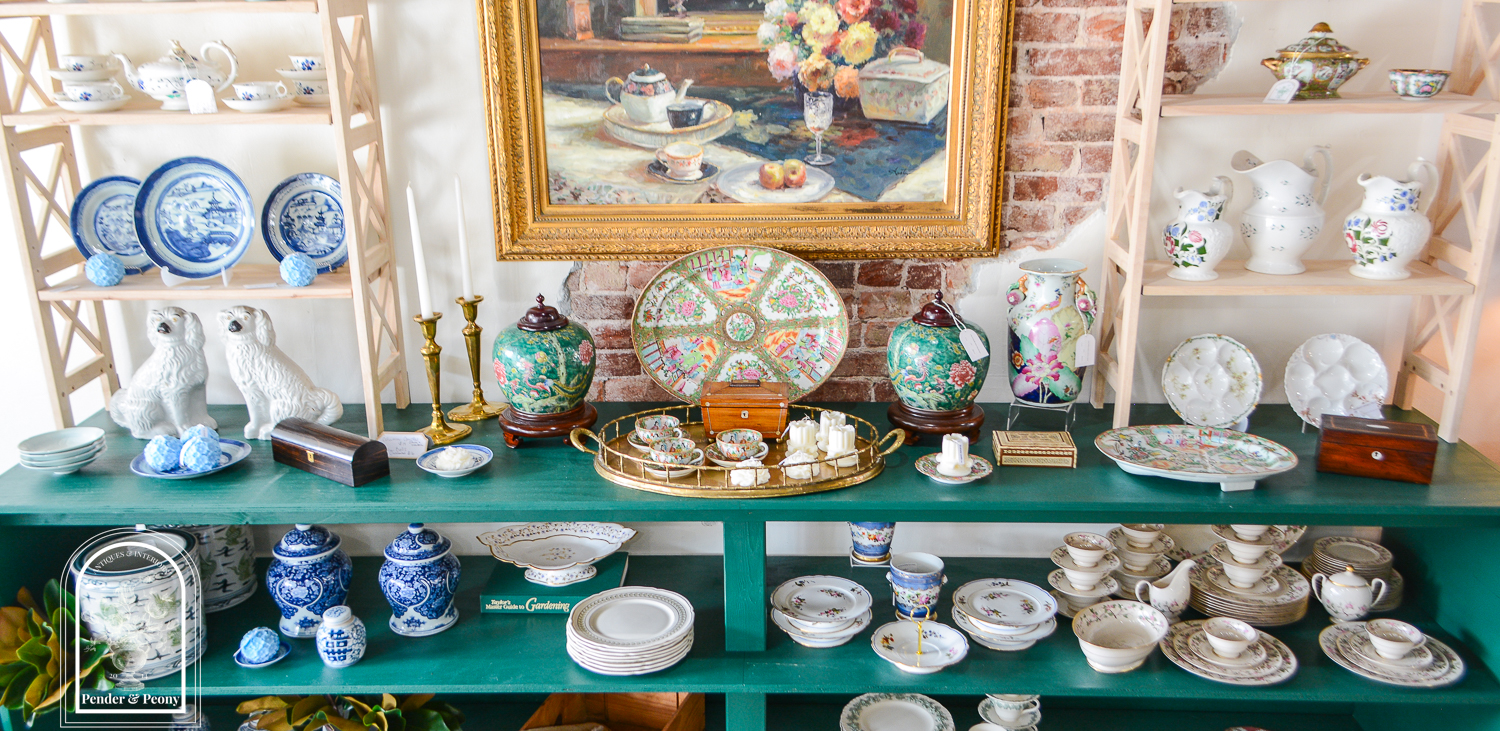 View of shelves at 346 Market Street Pop-Up Shop for Pender & Peony