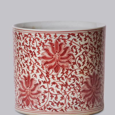 red and white lotus cachepot