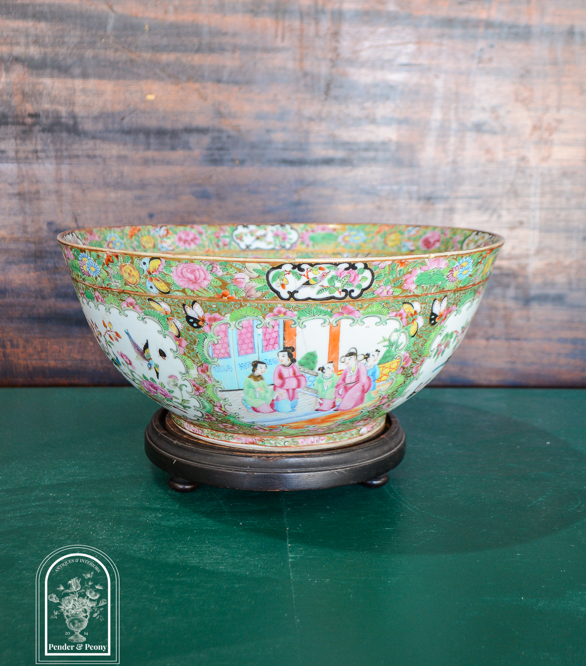 Rose Medallion punch bowl - antique