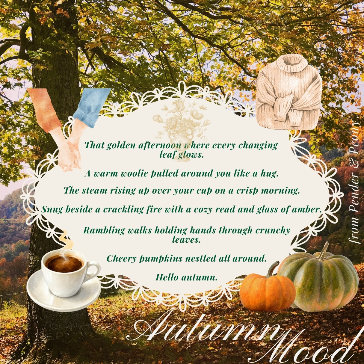 Setting the mood. Autumn Inspired: A seasonal journal from Pender & Peony