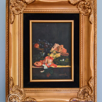 Small still life painting reminiscent of Dutch Still Life art