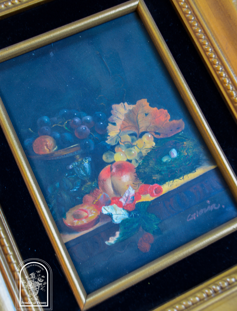 Small still life painting reminiscent of Dutch Still Life art