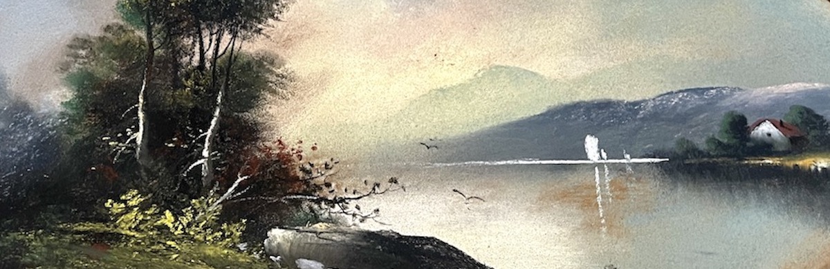 Detail view of pastel autumn landscape