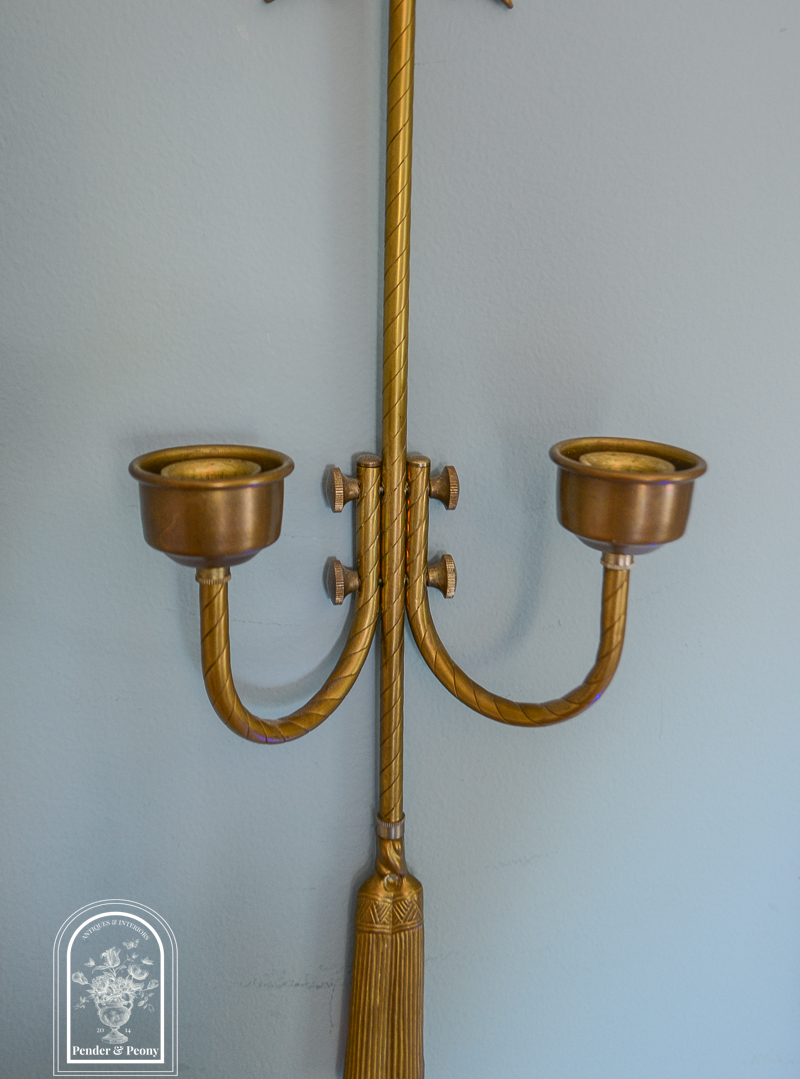 Pair of Brass Bow Sconces, Vintage - Image 8