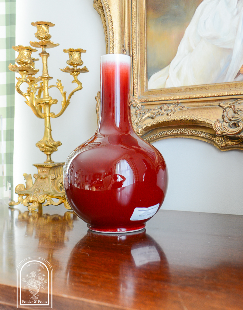 Pair of Chinese oxblood bottle vases, vintage mid-century, Jingdezhen revival