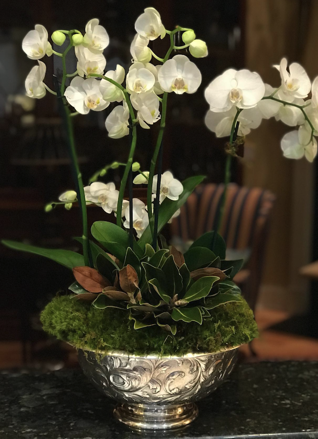 Orchids in punch bowl, Image via Sweet Pea Knoxville
