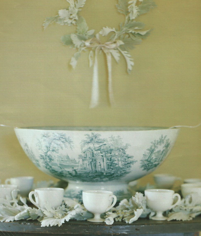 Transferware punch bowl via Martha Stewart Living
