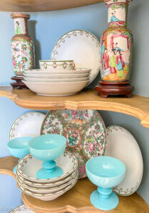 Styling your hutch with Limoges, Rose Medallion, and Opaline glass