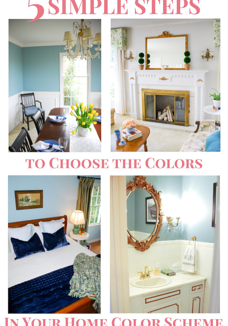 Whole home color scheme in blues and grays - how to choose the colors in your home color scheme