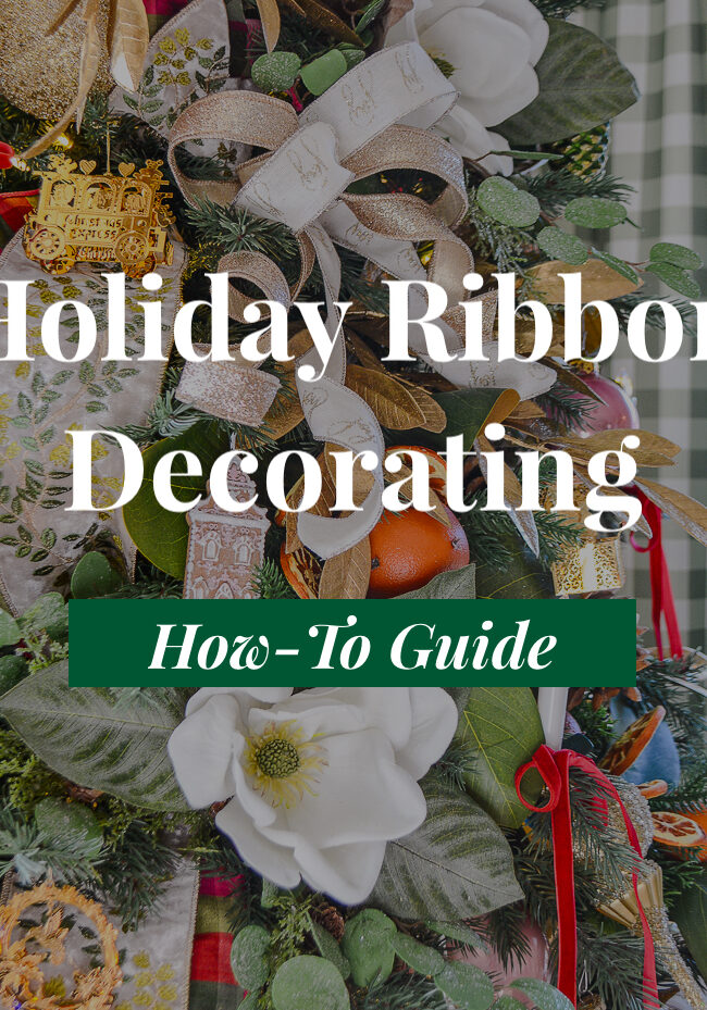Holiday Ribbon Decorating How-To Guide - full of video tutorials teaching you how to tie different styles of bows and work with ribbon