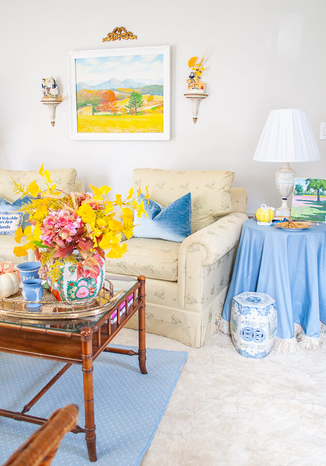 My formal living room all dressed up for the It's a Colorful Life Autumn Home Tour