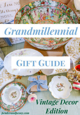 Shop the Grandmillennial Gift Guide - vintage decor edition- on Curio Collected from Pender and Peony for unique granny chic gifts!