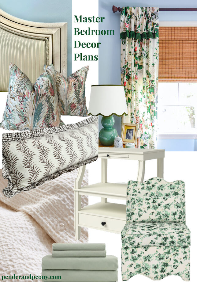 Design board plans for master bedroom decor