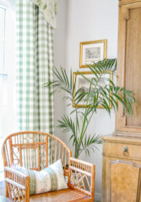 Brighton Pavilion bamboo chair with Majesty Palm -- tips to bring the garden feel inside